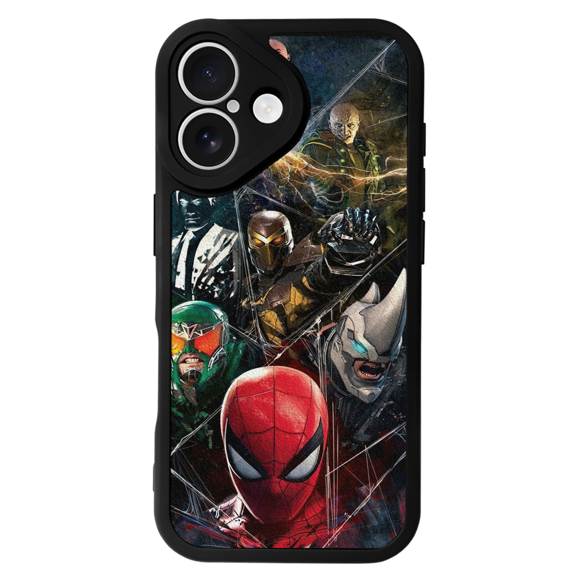 Spider Man スパイダーマン 【iPhone 16シリーズ対応】シリコンスマホケース（レザー調） 材質：シリコン